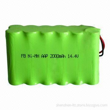 NiMH AA x 2,000mAh Rechargeable Battery Pack with UL/CE/RoHS Marks, 14.4V Voltage, Long Life Cycle
